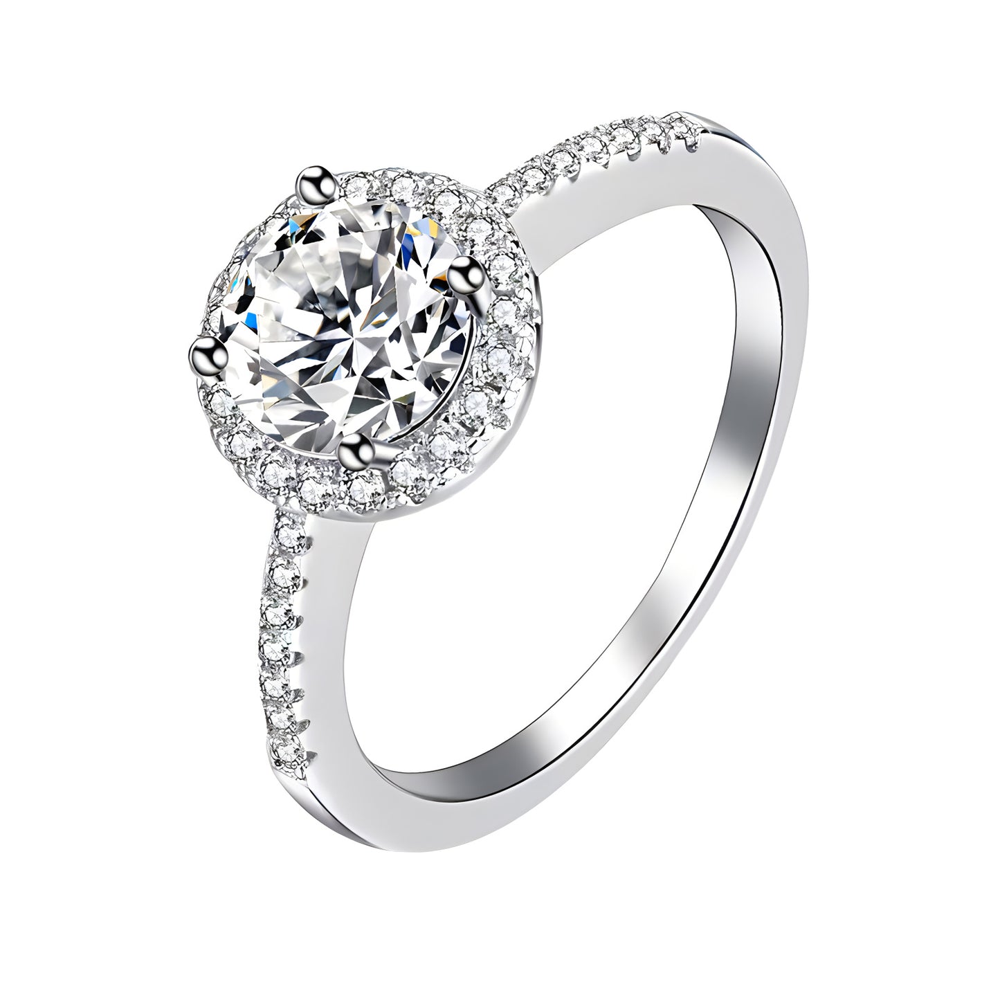 Handgefertigter Ring aus 925er Sterlingsilber mit Brillantschliff-Stein