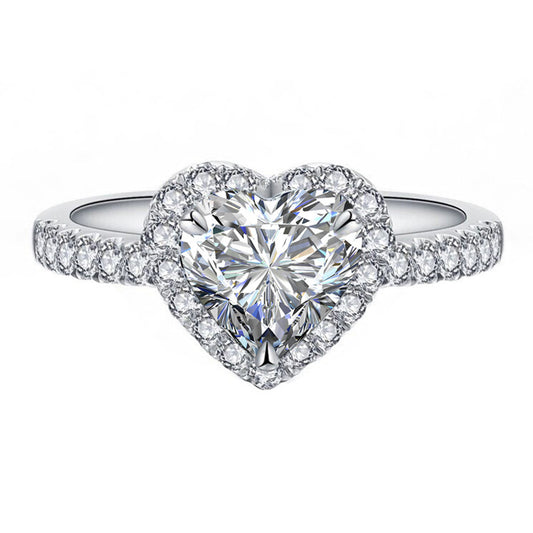 Ring „Cuore Halo“ aus 925er Silber – Liebe, die für immer strahlt