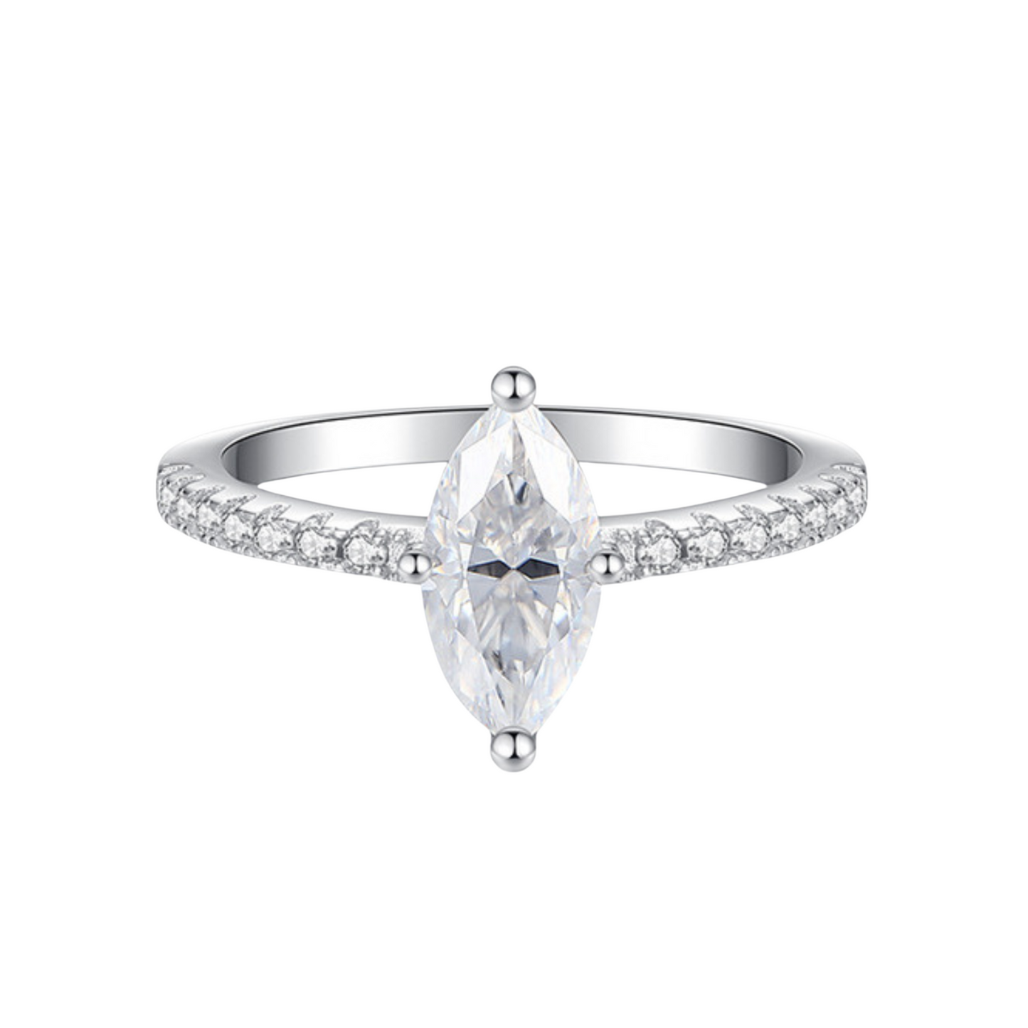 Solitärring Marquise aus 925er Silber