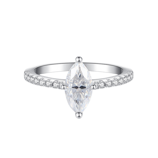 Solitärring Marquise aus 925er Silber