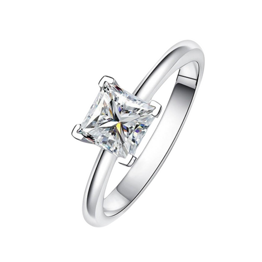 Solitärring Princess aus 925er Silber – Moderne Eleganz