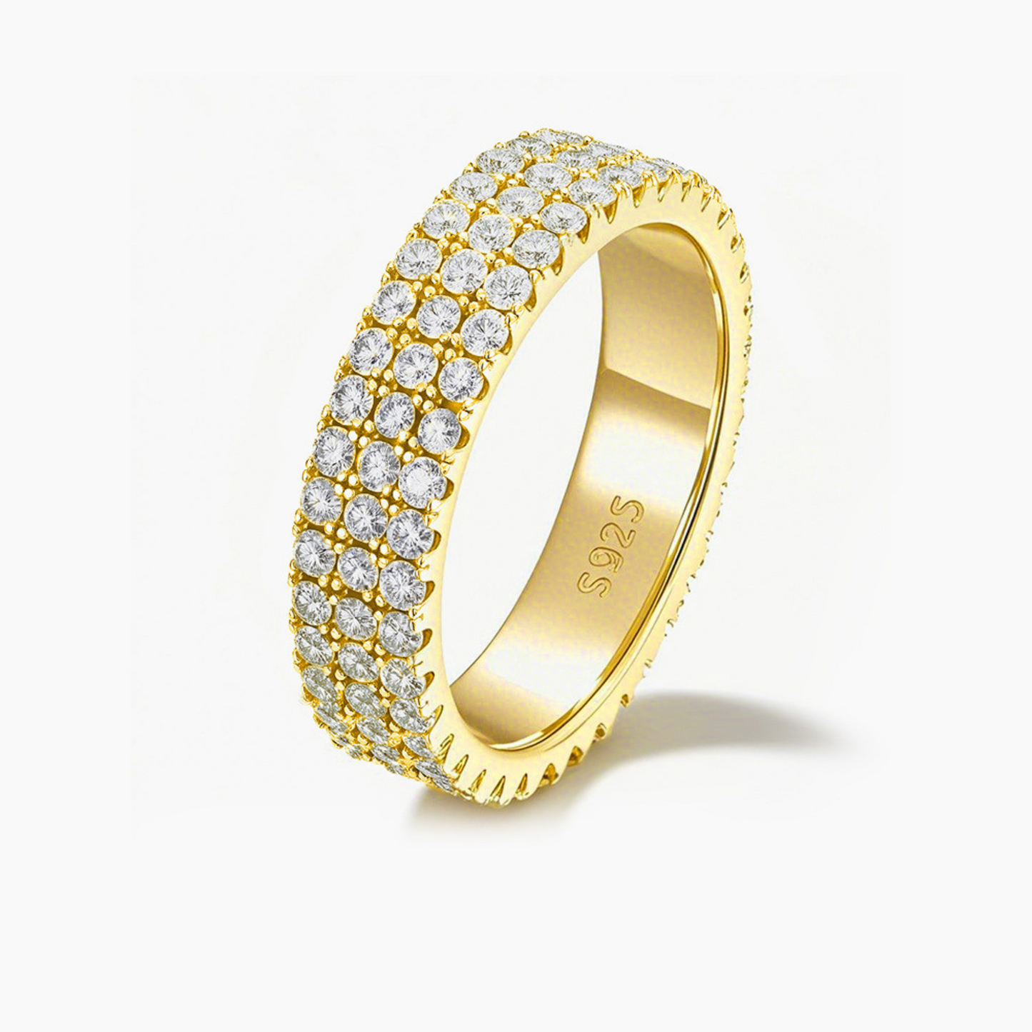 Ring mit Pavé-Band aus 925er Sterlingsilber