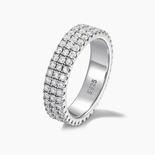Ring mit Pavé-Band aus 925er Sterlingsilber